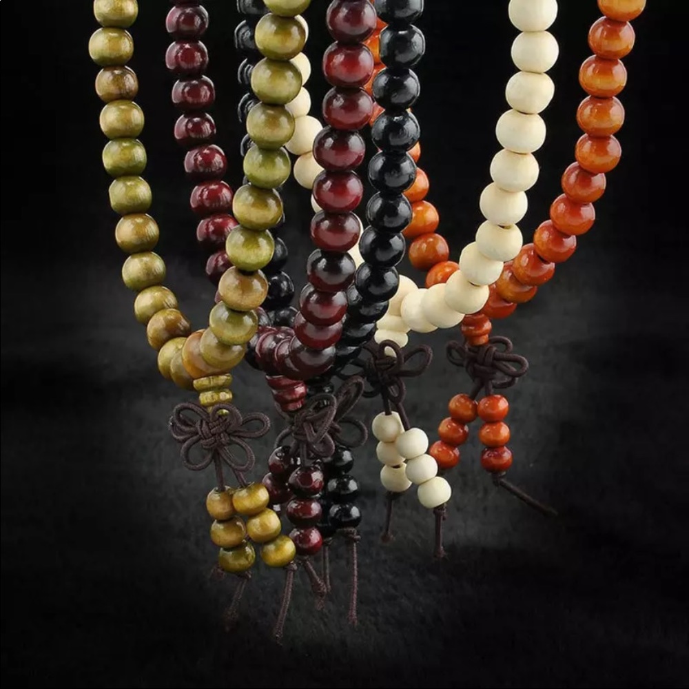 Japamalas Sandalwood  meditation bracelet 6mm unisex sandalwood beads . Stretch